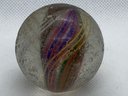 LARGE 1 7/8' Antique 19th Century German Hand-blown Swirl Marble With Multi-colored Core