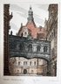 Vintage Hand-Colored Etching 'Dresden Residenzschloss' (Dresden Royal Castle), Signed