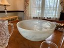 Krosno Ladle From Poland, Swirl  Bowl  And 2 Glass Pitchers