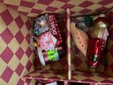 Christmas Box Of Ornaments, Large Round Try & 4 Holiday Mugs