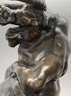 Humorous Vintage Signed Solid Bronze Sculpture Of A Sprawled Out Bull- A Definite Conversation Piece!