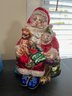Christmas Decor Platter, Bagpiper Bear, Baskets & Collector Glass Santa