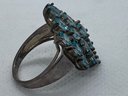 Fine Signed Sterling Silver Light Blue Topaz Gemstone Ring