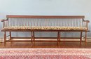 Long Antique 19th C Windsor Spindle Back Deacon's Bench 90' X 15' X 32'