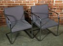 Vintage Pair Of Chrome Brno Arm Chairs After Mies Van Der Rohe For Knoll - #2