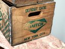 Fabulous Lot Three (3) Antique / Vintage Wooden Crates - MANY USES ! - Pequot Springs - Daitch - Giles Dairy