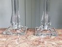 Pair Brand New Lucite Accent / Boudoir Lamps With White Drum Shades - Paid $69.99 Each - Never Used WOW !