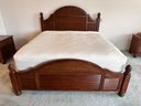 A Mahogany King Bedstead With Coastal Shutter Woodwork By Tommy Bahama