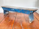 A Long, Low Rustic Painted Pine Bench