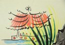 Vintage Expressionist Chinese Watercolor Painting By Doris Carter #2