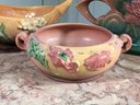 Three (3) Beautiful Pieces Of Vintage ROSEVILLE POTTERY Including - Water Lily - Carnelian & Wincraft Patterns