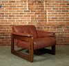 Vintage Leather & Brazilian Rosewood Percival Lafer Lounge Chair
