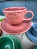 Vintage Genuine Fiestaware Cups And Saucers