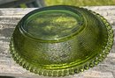 Vintage Indiana Glass Green Glass Hen On Nest Covered Dish 7' X 6'
