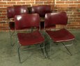 Set Of 4 David Rowland 40/4 Metal Stacking Dining Chairs