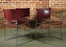 Set Of 4 David Rowland 40/4 Metal Stacking Dining Chairs