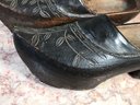 Incredible Antique Clogs From Holland VERY OLD PAIR Circa 1800-1840 - Wood & Leather - Great Patina !