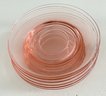 1920's - 1940's Pink Depression Glass 6 Cups 5 Saucers Possible Diamond Company Glassware
