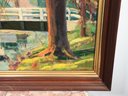 Lovely Large Antique Oil On Canvas Painting By Roy Wilson Look At Those Colors ! - Very Nice Old Piece