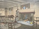 A Pair Of Antique Hand Tinted Photograph Signed Wallace Nutting 'The Treasure Bag,' 'The Maple Sugar Cupboard'