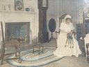 A Pair Of Antique Hand Tinted Photograph Signed Wallace Nutting 'The Treasure Bag,' 'The Maple Sugar Cupboard'
