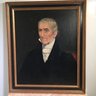 Very Nice Large Antique Oil On Canvas Of Distinguished Gentleman - 1840-1860 - Reframed At Some Point