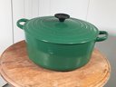 Very Nice Vintage Le CREUSET Dutch Oven - Very Unusual Green Color - #26 Made In France - Awesome Piece !