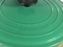 Very Nice Vintage Le CREUSET Dutch Oven - Very Unusual Green Color - #26 Made In France - Awesome Piece !