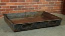 Large Vintage Industrial Galvanized Metal Tray With Handles - 43'x30'