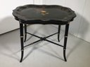 Lovely Vintage English Tole Tray Top Table - All Hand Painted - Very Nice Vintage Piece - Some Chips / Losses