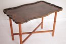 Butlers Brown Leather & Wood Serving Tray / Side Table. Living The Dream!