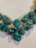 Exquisite Genuine Turquoise Necklace With Sterling Clasp 19'