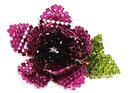 Mindy Lam Large Brooch Purple Flower Glass Beads