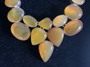 Unusual And Striking Stone Necklace In Yellow Agate