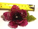 Mindy Lam Large Brooch Purple Flower Glass Beads