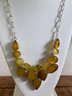 Unusual And Striking Stone Necklace In Yellow Agate