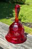 Vintage VIKING Red Glass Bell Honeycomb Pattern Original Sticker 5.5' Height