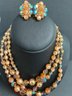 Vintage Lot Of 6 Necklaces 2 With Matching Earrings ( READ FOR DESCRIPTION)