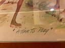 Marian Howard (American, 20th Century) 'A Time To Play' Pencil Signed Print With Hand Decorated Mat