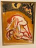 Pair Of Marc Chagall Lithographs In Gilt Frames.  Cain And Abel And Adam And Eve Expelled From Paradise.