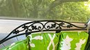 A Vintage MCM Lee L  Woodard Orleans Wrought Iron  Patio  Sofa  With Original Floral Vinyl Cushions - 1 Of 2