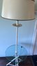 A Vintage White Faux Bamboo MCM  Floor Lamp Glass Table Hollywood Regency 1 Of 2 - 18' X 59'H