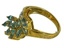 Fine Gold Over Sterling Silver Blue Topaz Ring Size 5 1/4