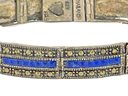 Sterling Silver Bracelet Having Blue And Marcasite Stones 7 1/4'