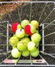 A Gamma Tennis Ball Hopper With Used Tennis Ball