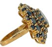 Gold Over Sterling Silver Ladies Dinner Ring Sapphires And Tourmaline Size 5