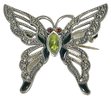 Fine Sterling Silver Gemstone Set Butterfly Brooch
