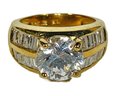 Nicelarge Gold Over Sterling Silver CZ Ladies Ring Size 5