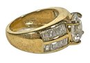 Nicelarge Gold Over Sterling Silver CZ Ladies Ring Size 5