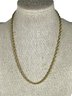 Fine Vintage Gold Over Sterling Silver Rope Chain Necklace 16' Long